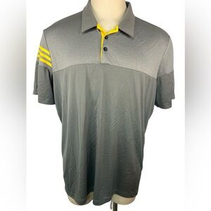 Adidas Gray and Yellow Short Sleeve Golf Shirt Men’s 2XL